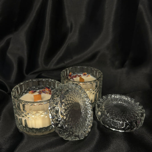 Crystal Glass Jar Candle (Round Lid)